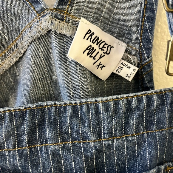 Princess Polly  Blue Denim  Kacey Overall Shorts - Picture 6 of 6